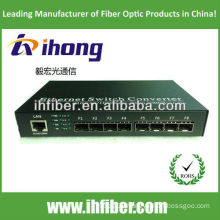 10/100/1000M 8 SFP ports SM dual fiber optical Media Converter